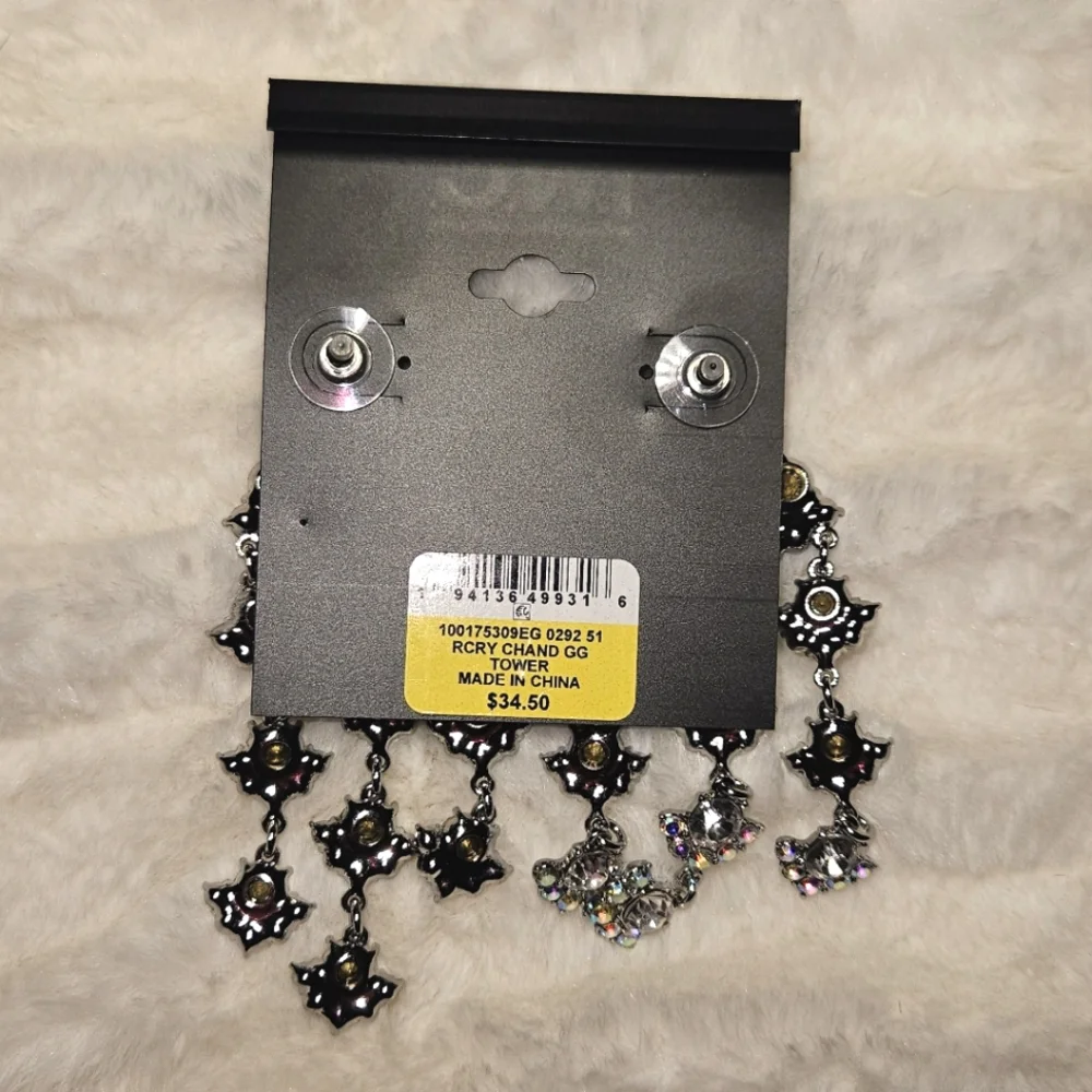 INC International Concepts Silver Chandelier Statement Earrings NWT - Picture 3 of 3